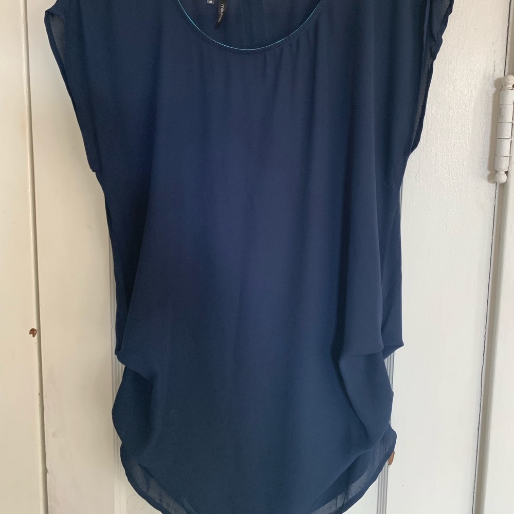 Navy Cap sleeve blouse